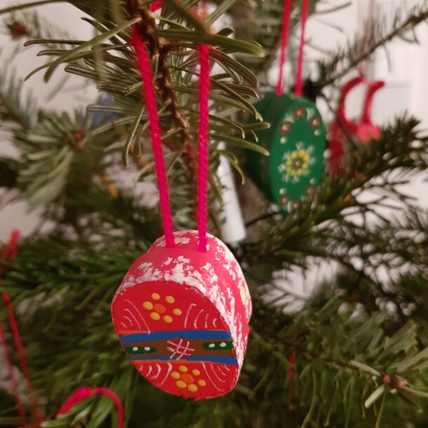 Berchtesgadener Spanschachtel als Christbaumschmuck