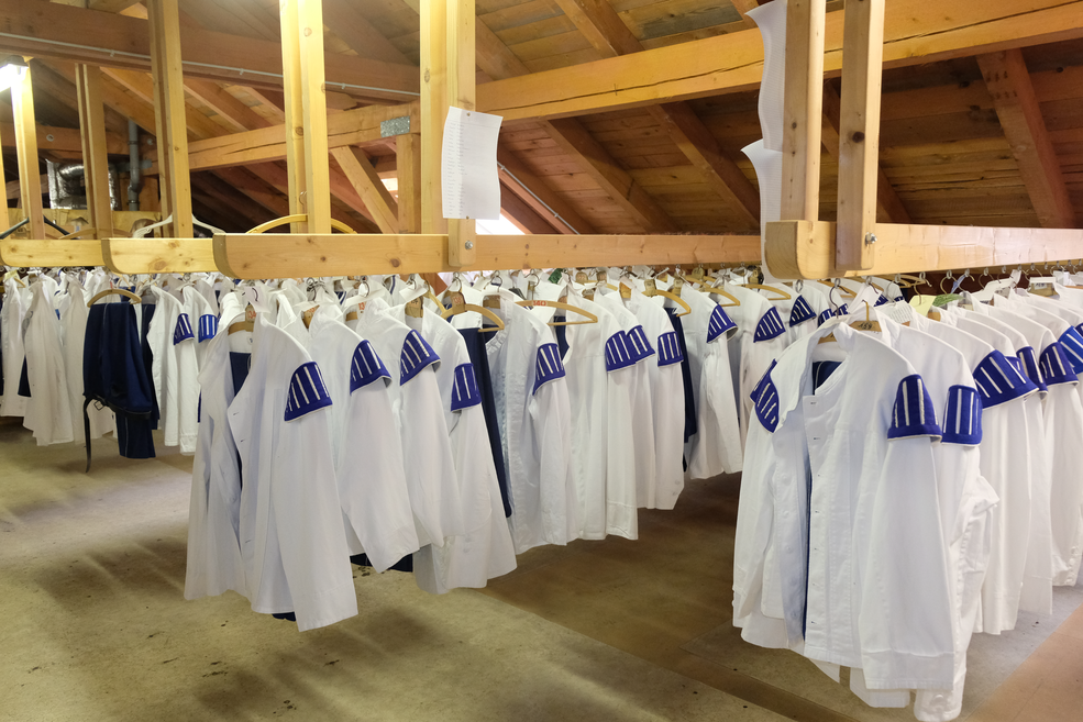 Weiß-Blaue Uniform Salzbergwerk Berchtesgaden
