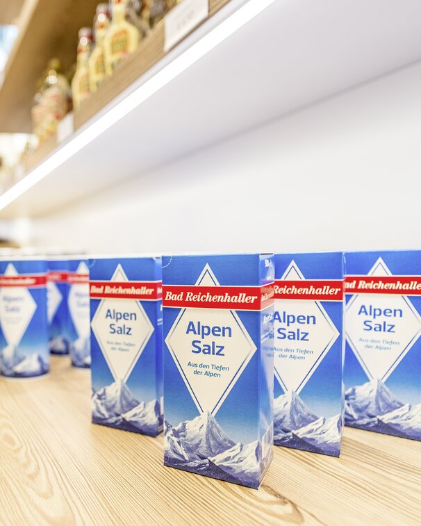 Bad Reichenhaller Alpensalz Verpackungen im Salzladen